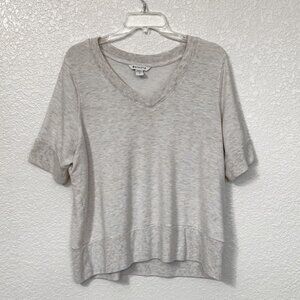 ATHLETA Step Forward Sweatshirt Tee Women's Size 1X Off White Soft V-Neck Top